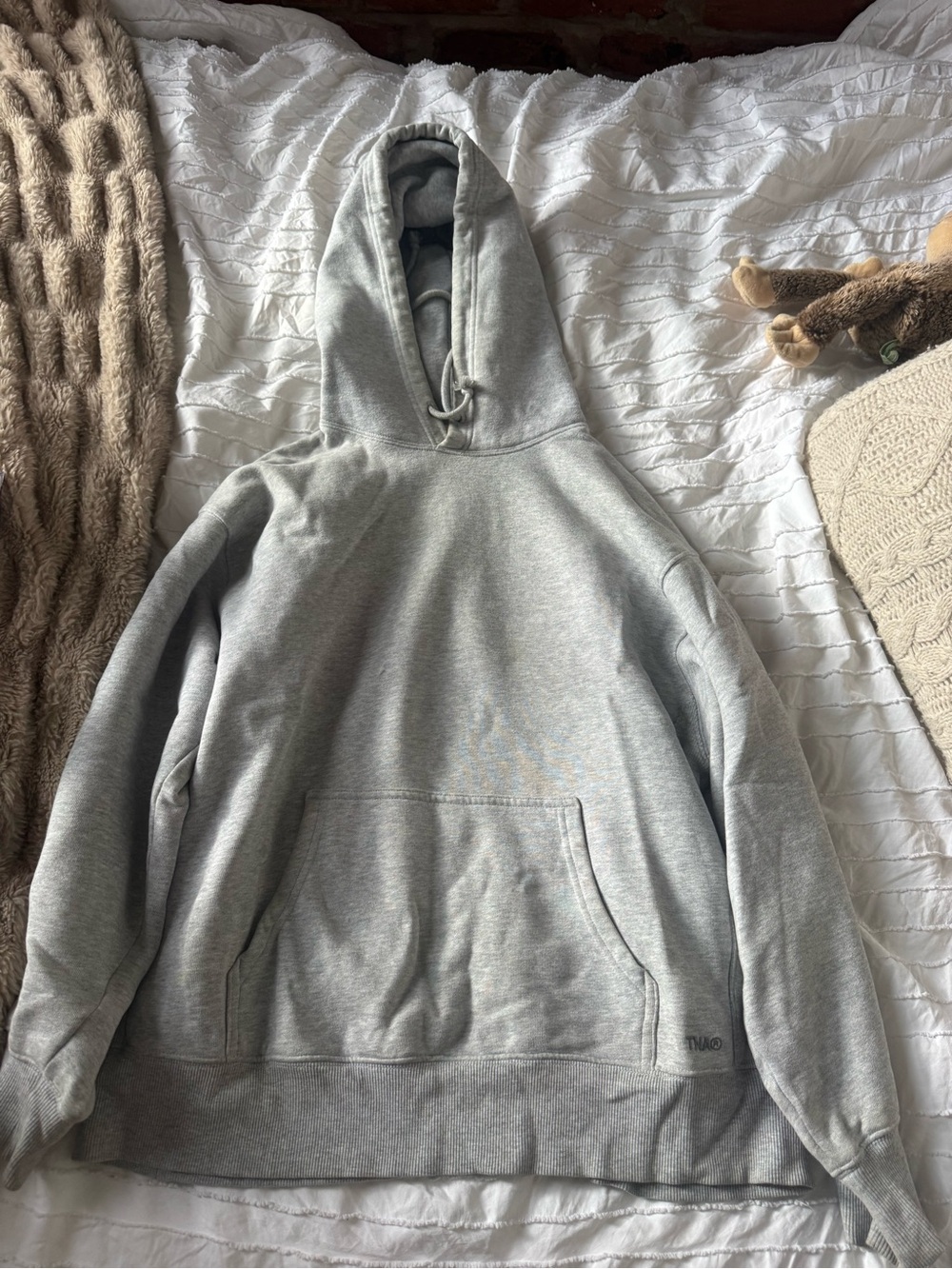 TNA Light Gray Pullover Hoodie